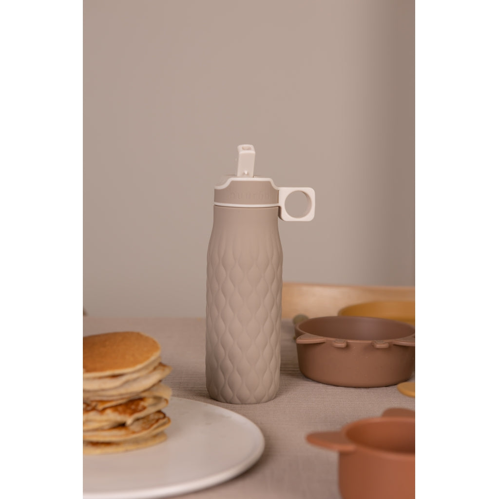 nuuroo - Silikone drikkeflaske - Vandflaske - 400 ml - Cobblestone