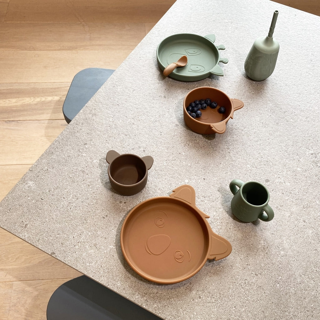 nuuroo - Silikone tallerken - 2-pak - 100% LFGB silikone - Dusty green