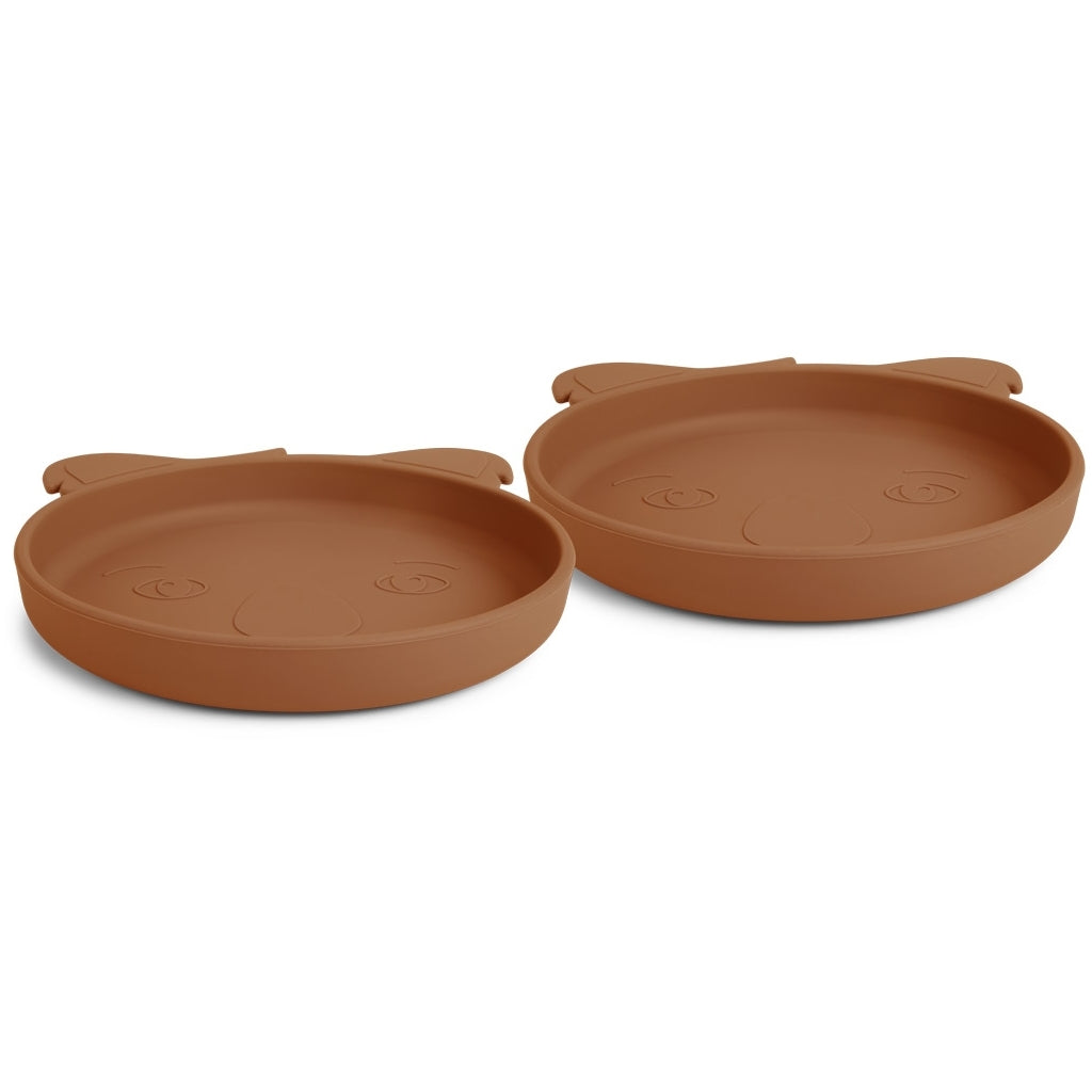 nuuroo - Silikone tallerken - 2-pak - 100% LFGB silikone - Caramel Café