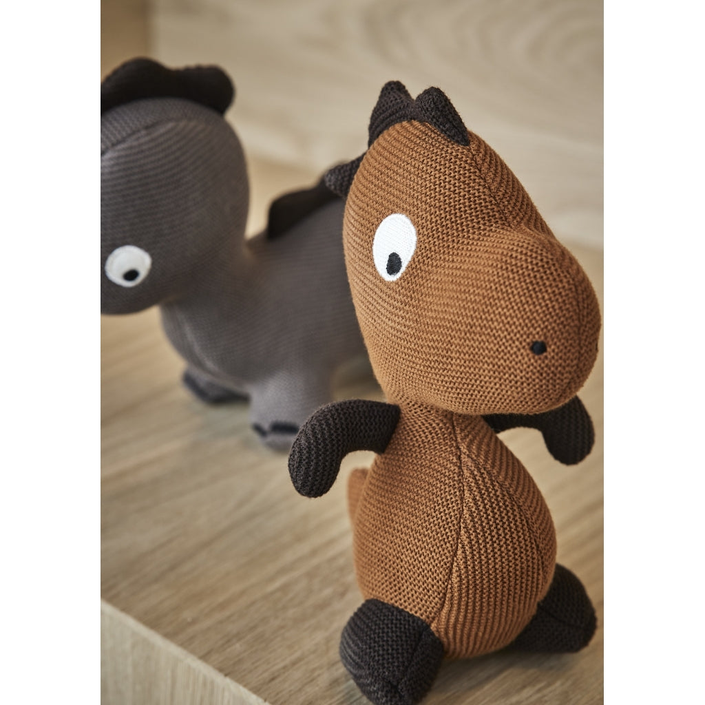 nuuroo - Strikket bamse - 100% økologisk bomuld - 23 cm - Caramel Café