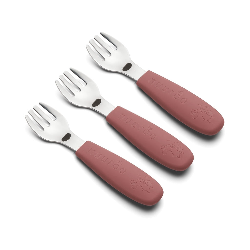 nuuroo - Gafler til børn - 3-pak - Børneskeer - Mahogany