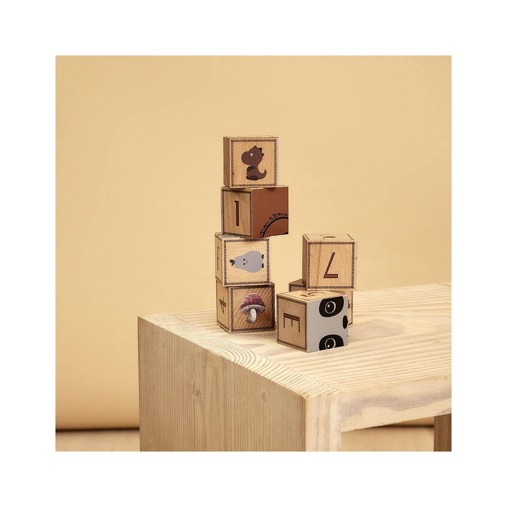nuuroo - Træklodser med bogstaver og motiver - 9-pak