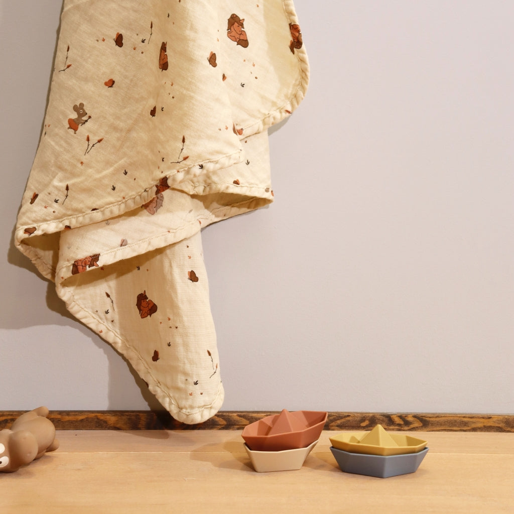 nuuroo - Svøb - 100% økologisk bomuld - 120x120 cm - Cream Unicorn