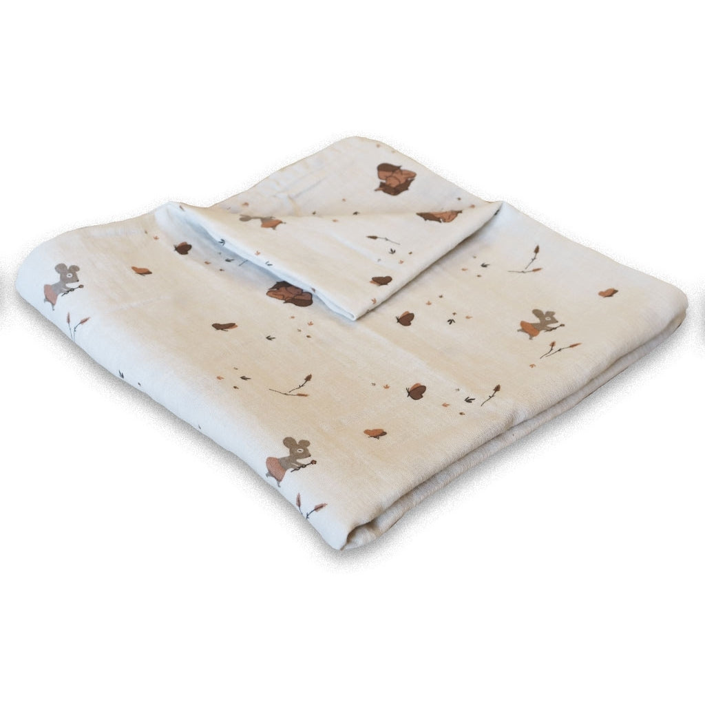 nuuroo - Svøb - 100% økologisk bomuld - 120x120 cm - Cream Unicorn