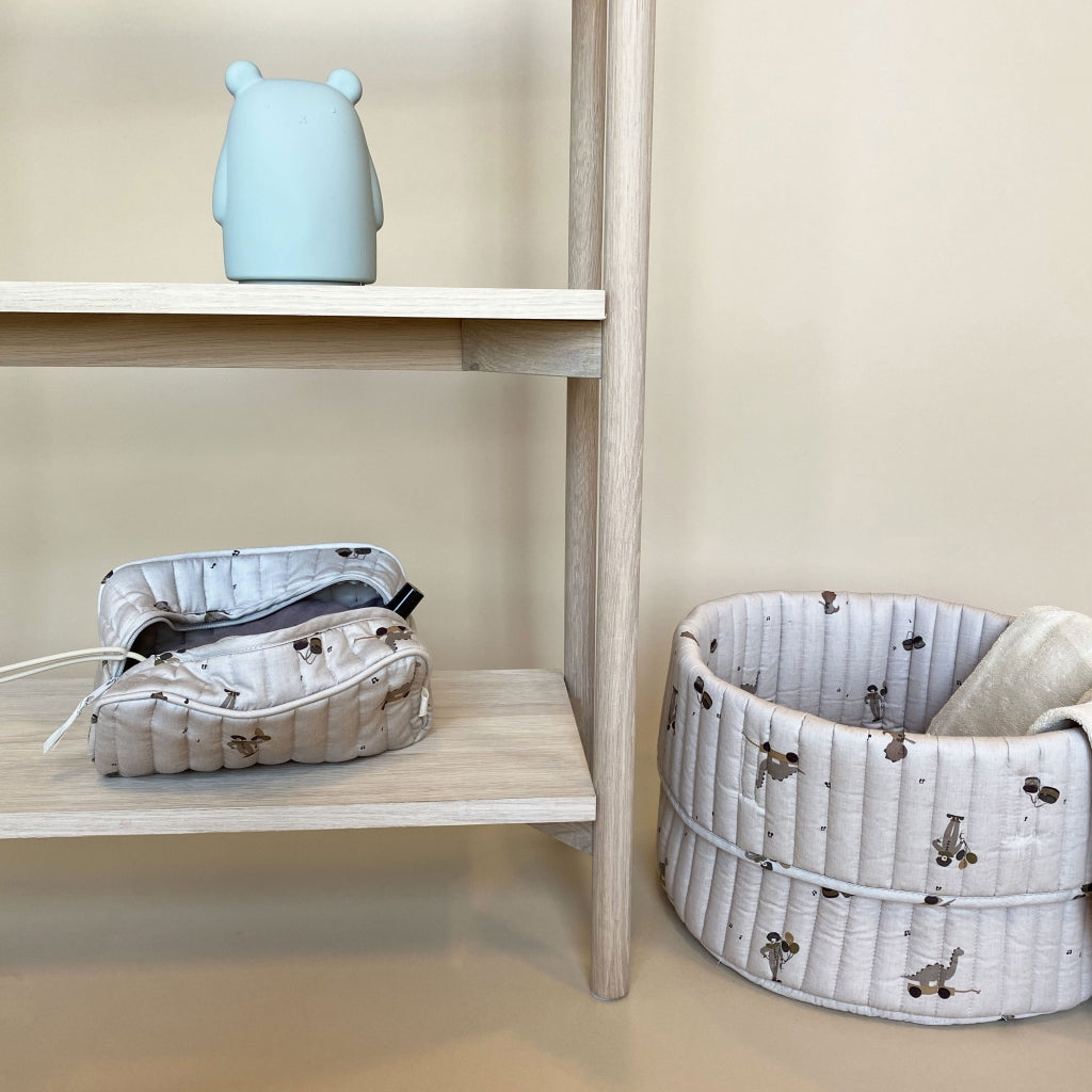 nuuroo - Toilettaske - Økologisk bomuld - 24x10 cm - Music Dino