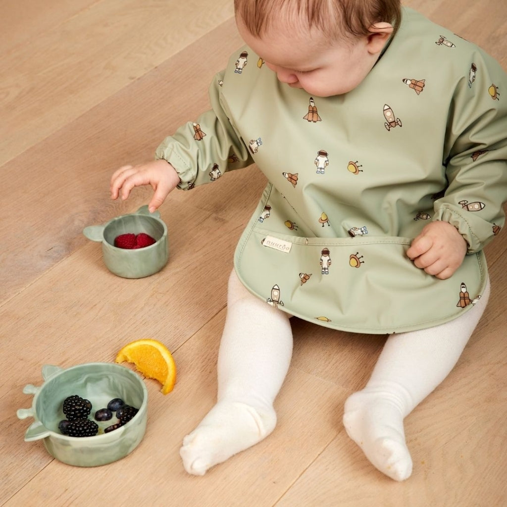 nuuroo - Spiseforklæde - Hagesmæk med ærmer - Light green space