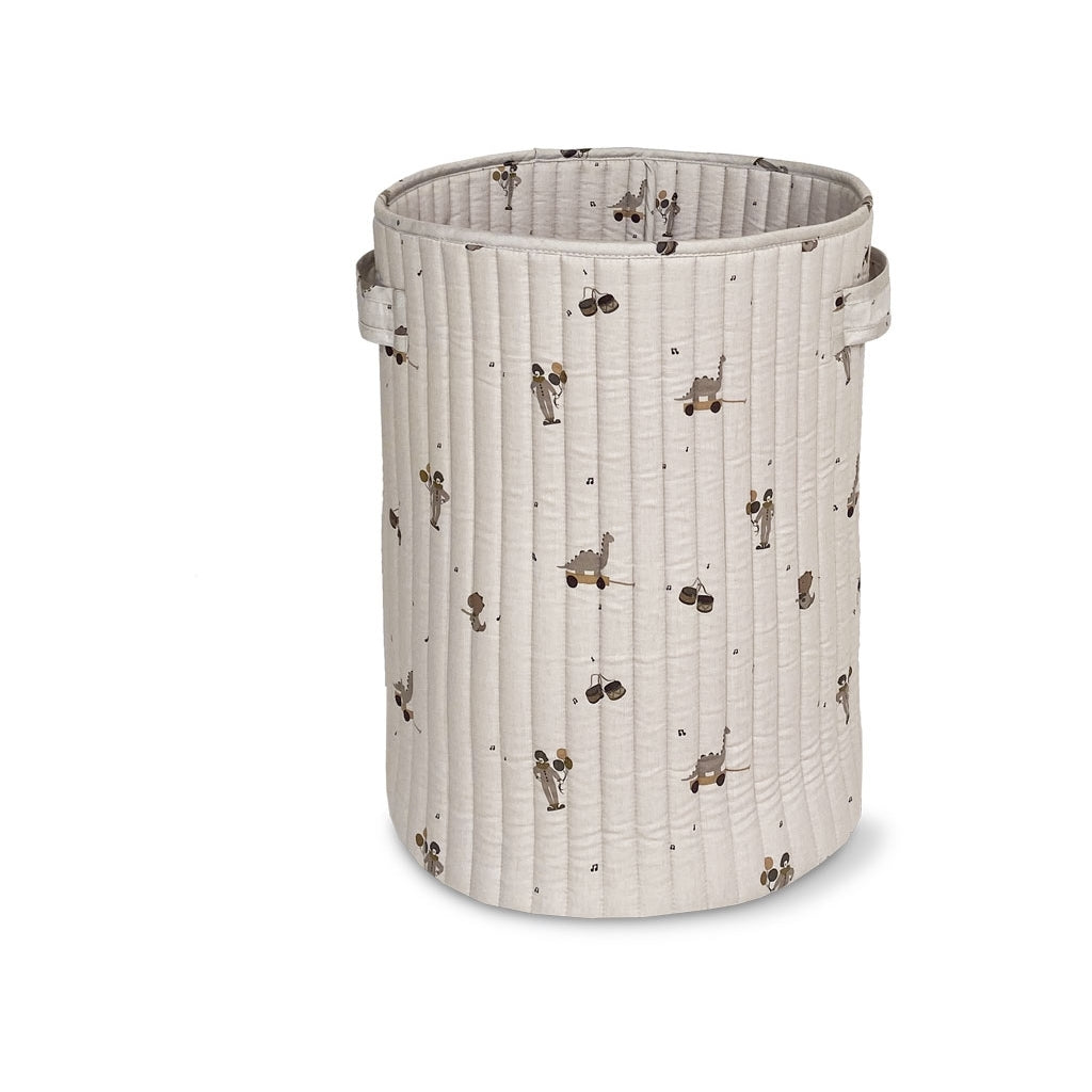 nuuroo - Quiltet opbevaringskurv - 46 cm - Økologisk bomuld - Music Dino