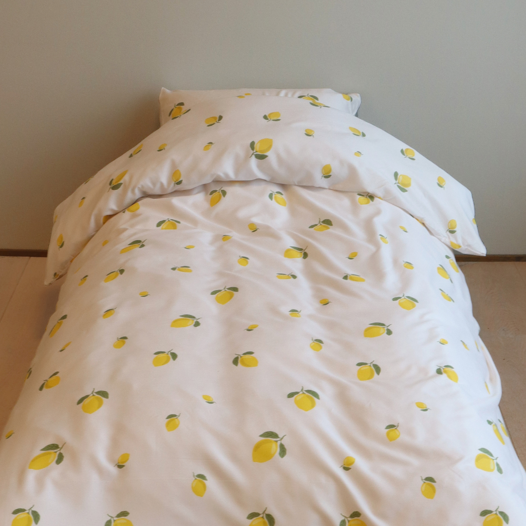 B - Senior sengetøj - 140x200 cm - Microfiber - Citroner