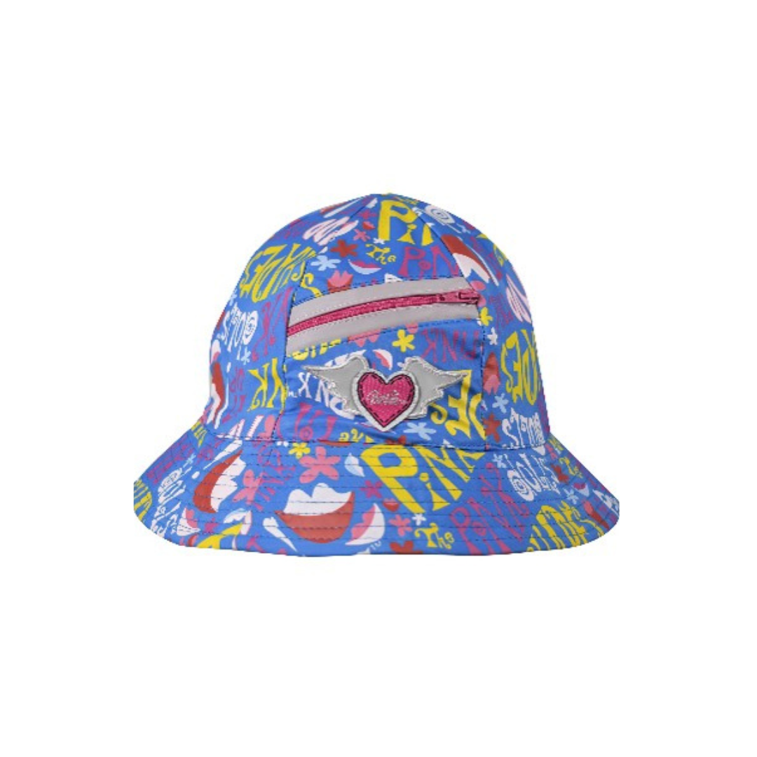 X - Barbie børnehat - Vendbar bøllehat - Onesize - Lyserød med print