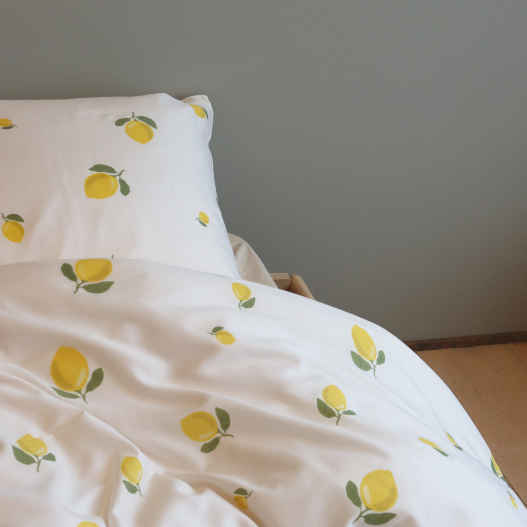 B - Senior sengetøj - 140x200 cm - Microfiber - Citroner