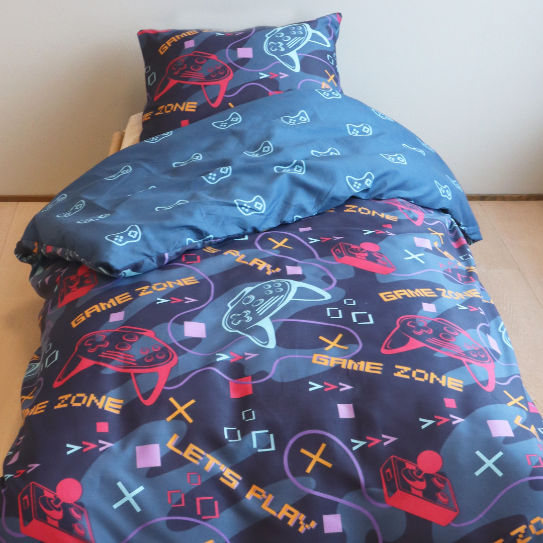 B - Senior sengetøj - 140x200 cm - Microfiber - Game zone