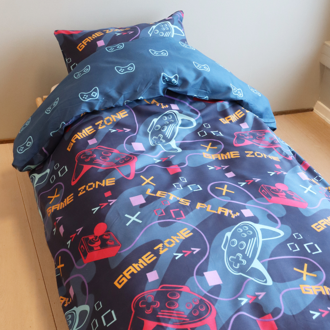 B - Senior sengetøj - 140x200 cm - Microfiber - Game zone