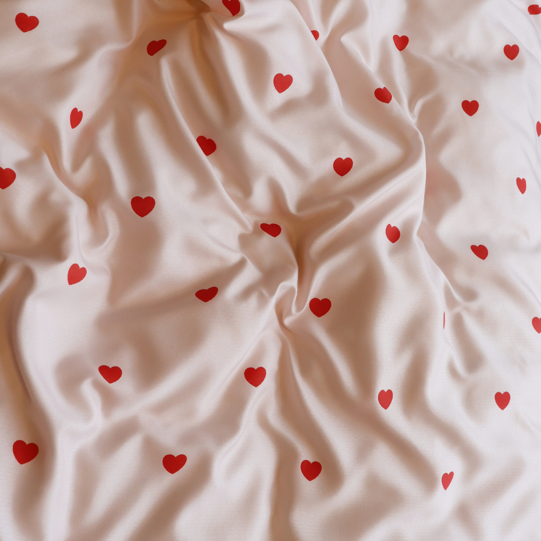 B - Senior sengetøj - 140x200 cm - Microfiber - Hjerter