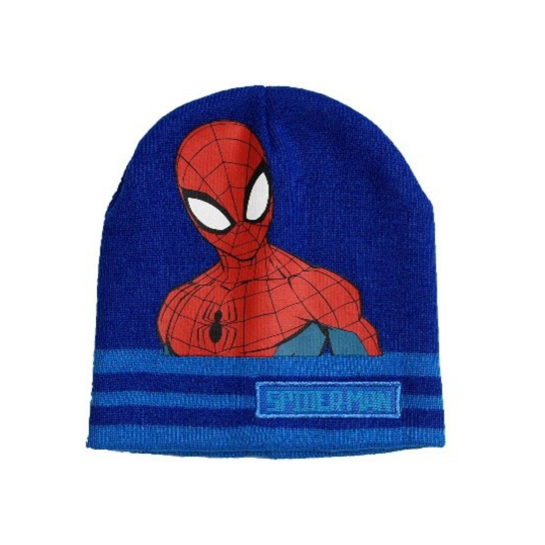 X - Spiderman vinterhue - Strikhue til børn - Onesize - Blå
