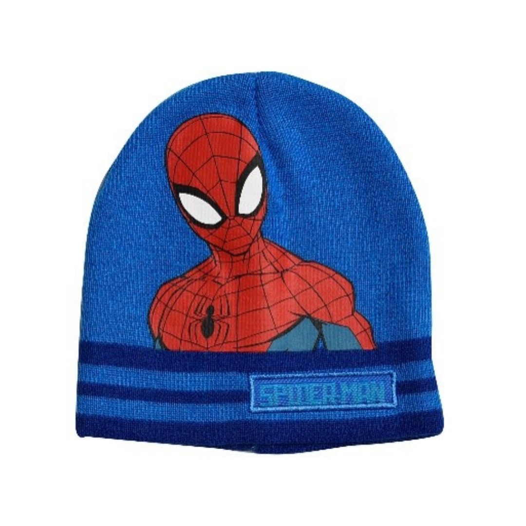 X - Spiderman vinterhue - Strikhue til børn - Onesize - Blå