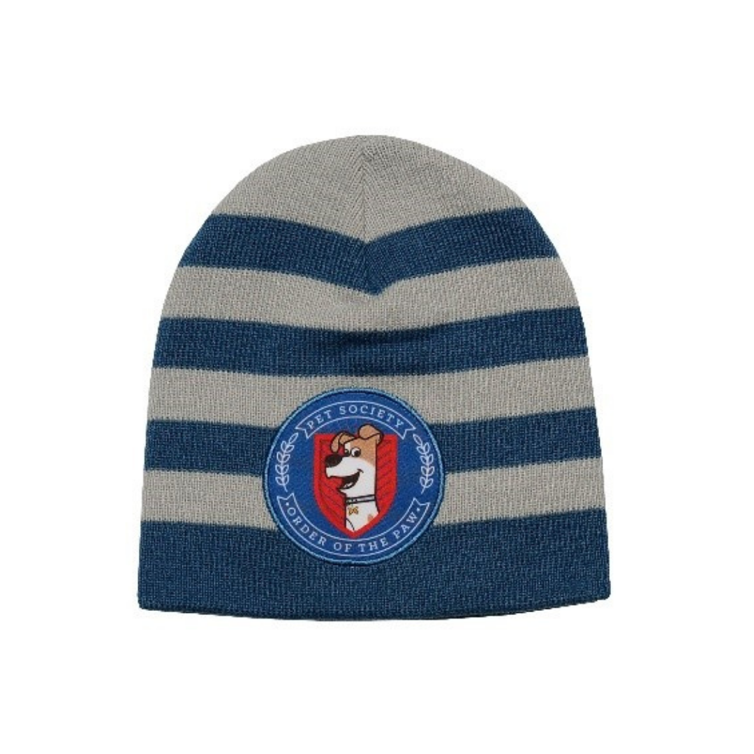 X - Kæledyrenes hemmelige liv vinterhue - Strikhue til børn - Onesize - Gråstribet