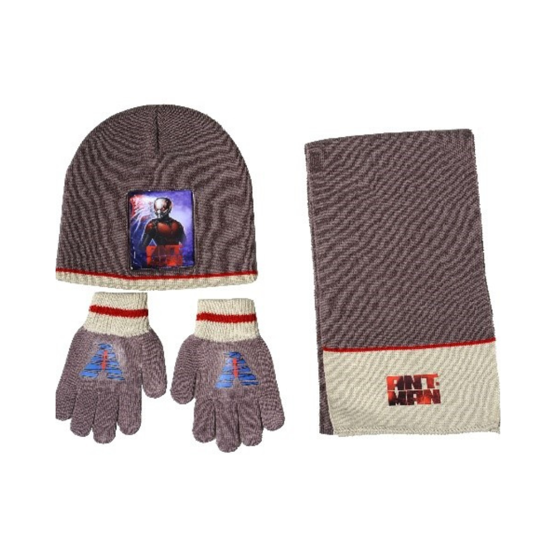 X - Antman hue, handsker og halstørklæde - 3-pak - Onesize - Grå