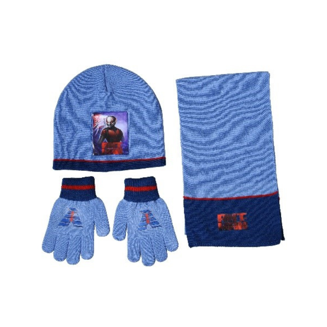 X - Antman hue, handsker og halstørklæde - 3-pak - Onesize - Blå