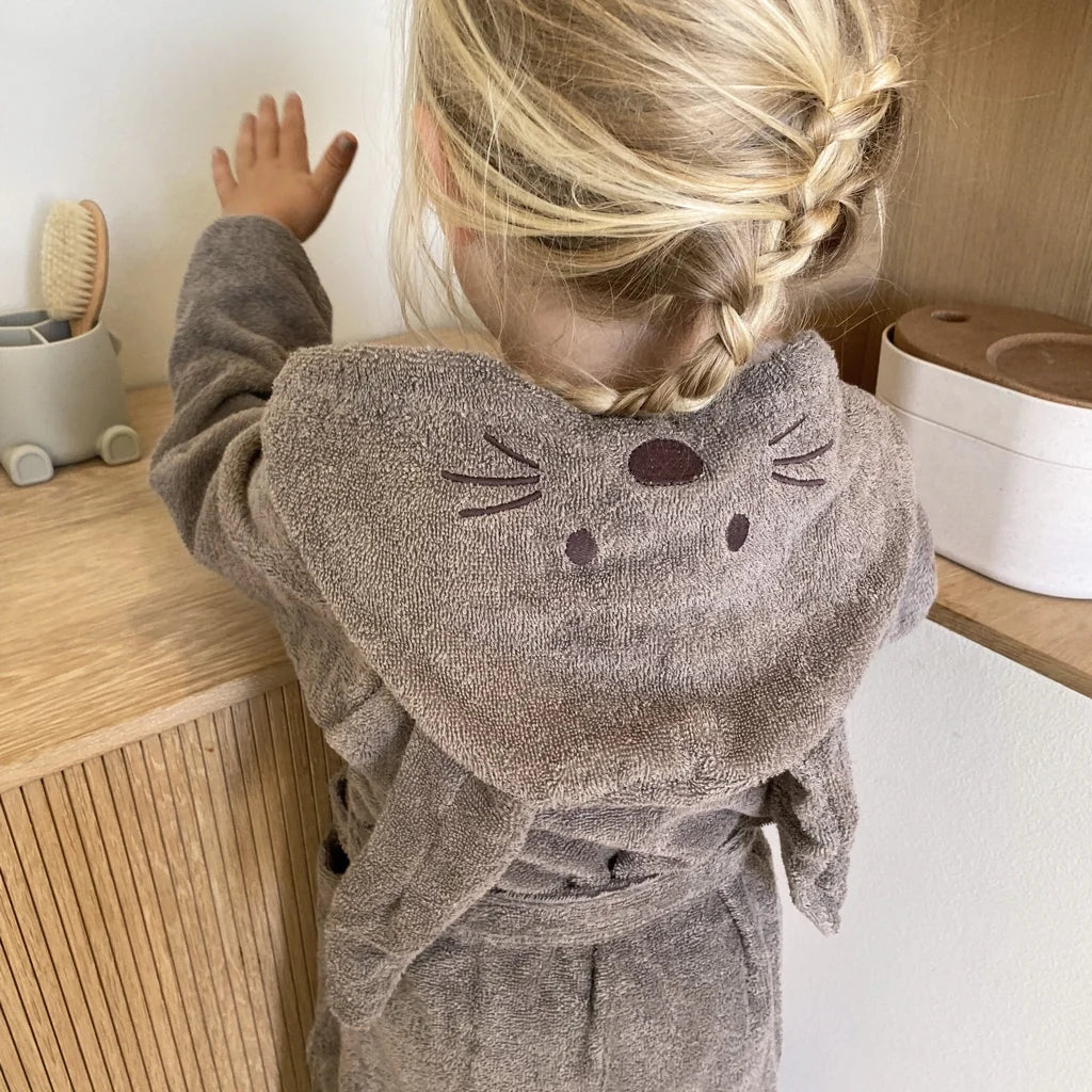 nuuroo - Frotté badekåbe til børn - 1-2 år - Økologisk bomuld - Cobblestone