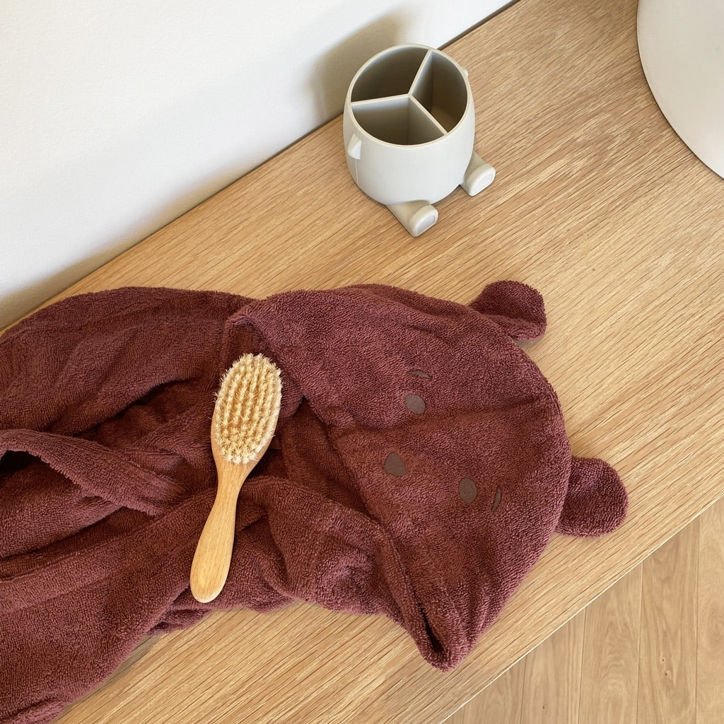 nuuroo - Frotté badekåbe til børn - 3-4 år - Økologisk bomuld - Mahogany