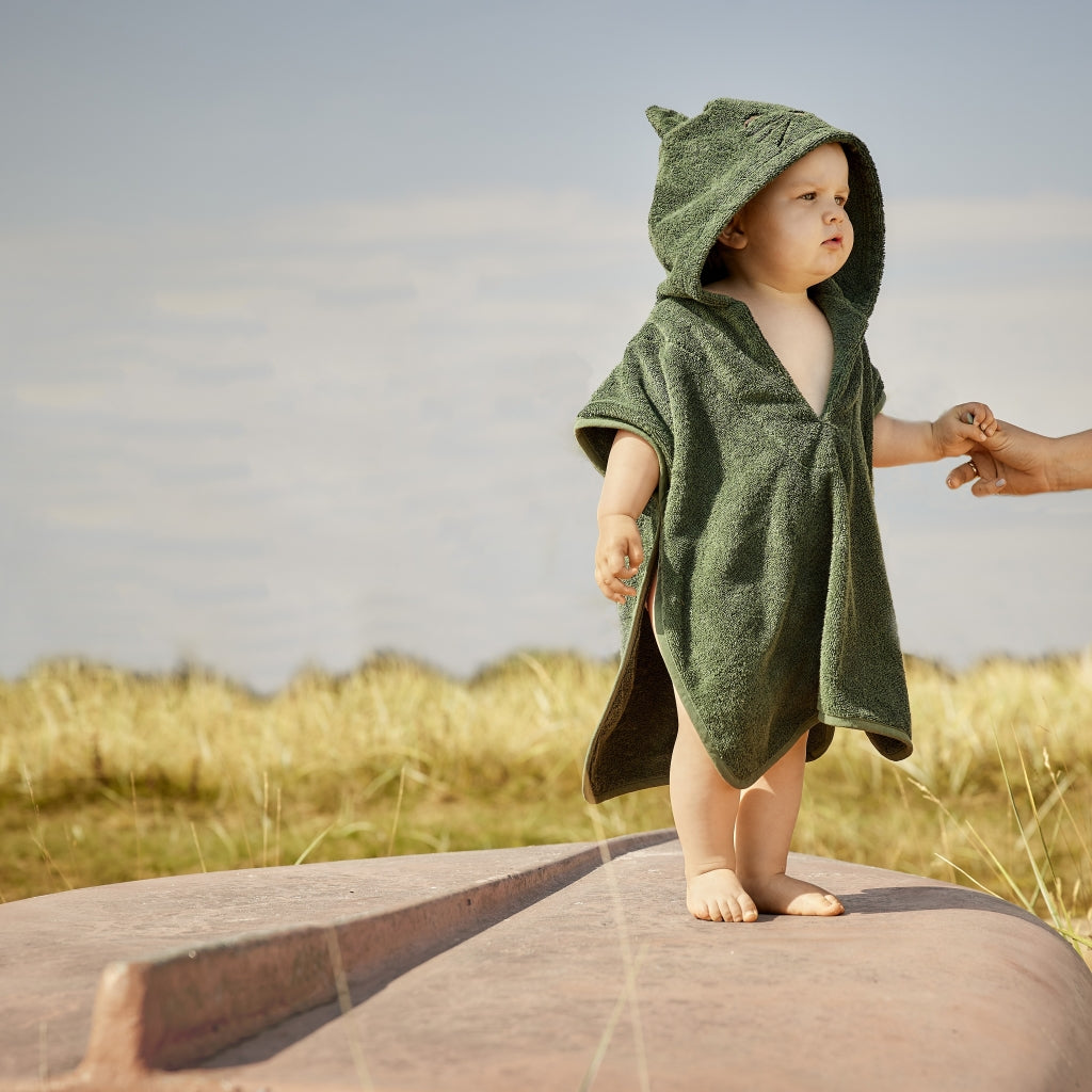 nuuroo - Børne poncho - 100% økologisk bomuld - Grøn