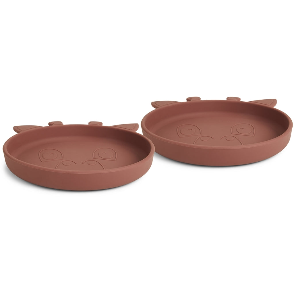 nuuroo - Silikone tallerken - 2-pak - 100% LFGB silikone - Mahogany giraf