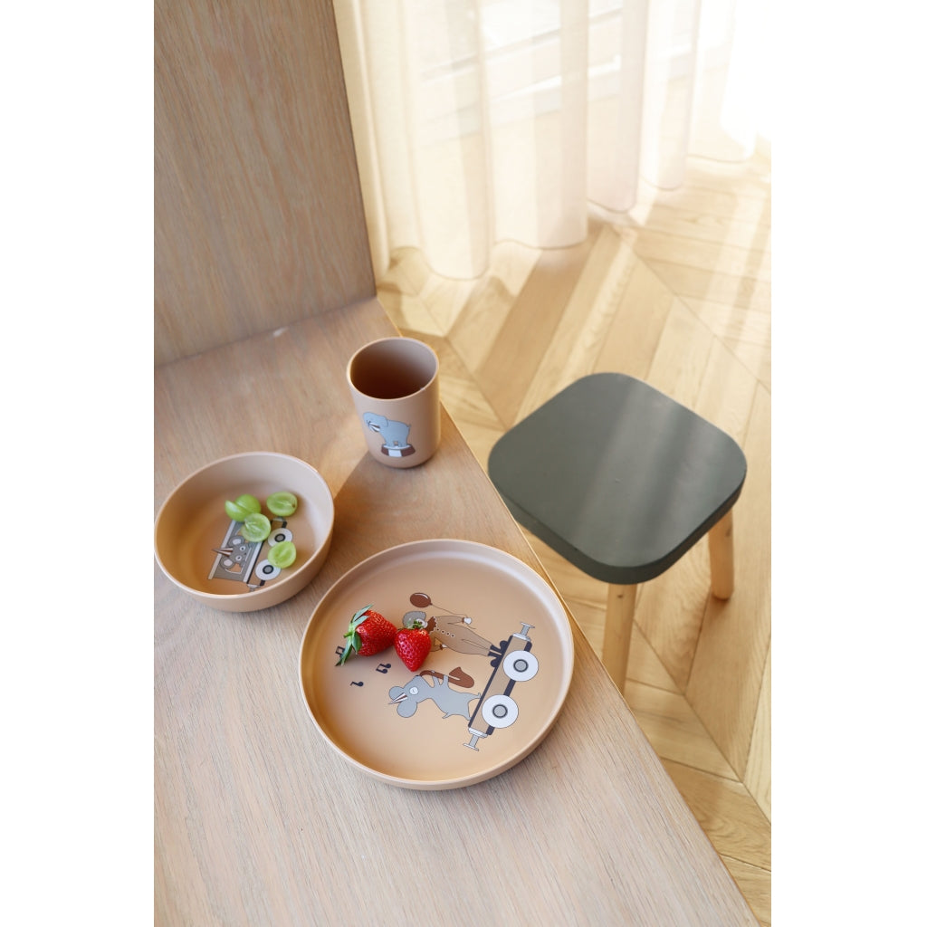 nuuroo - Tallerkner til børn - 2-pak - 100% bioplast - Blue mix