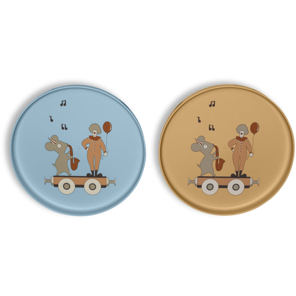 nuuroo - Tallerkner til børn - 2-pak - 100% bioplast - Blue mix