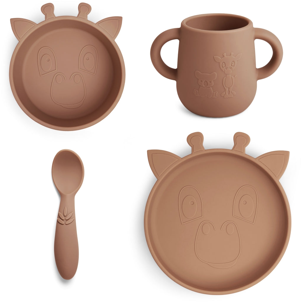 nuuroo - Silikone spisesæt - 4-pak - 100% LFGB silikone - Chocolate malt