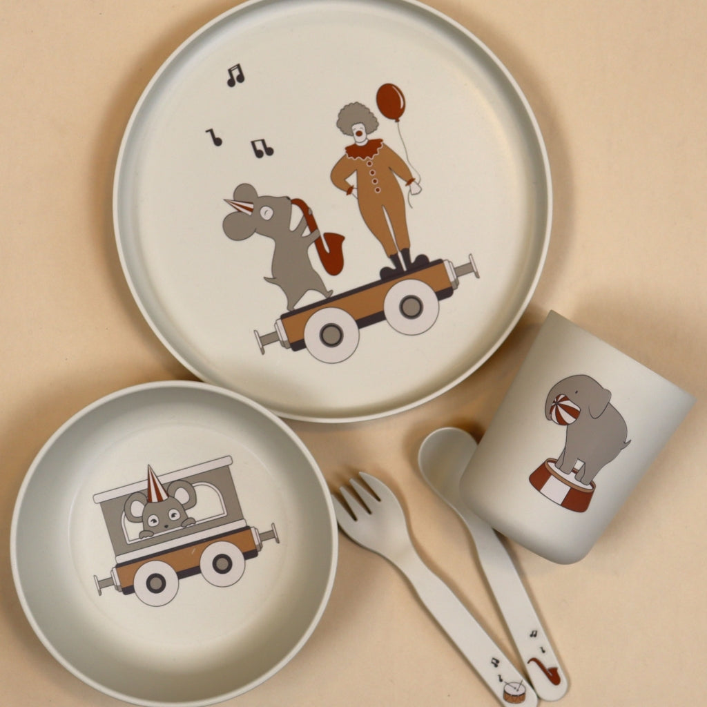 nuuroo - Spisesæt i PLA - 5-pak - 100% bioplast - Cream