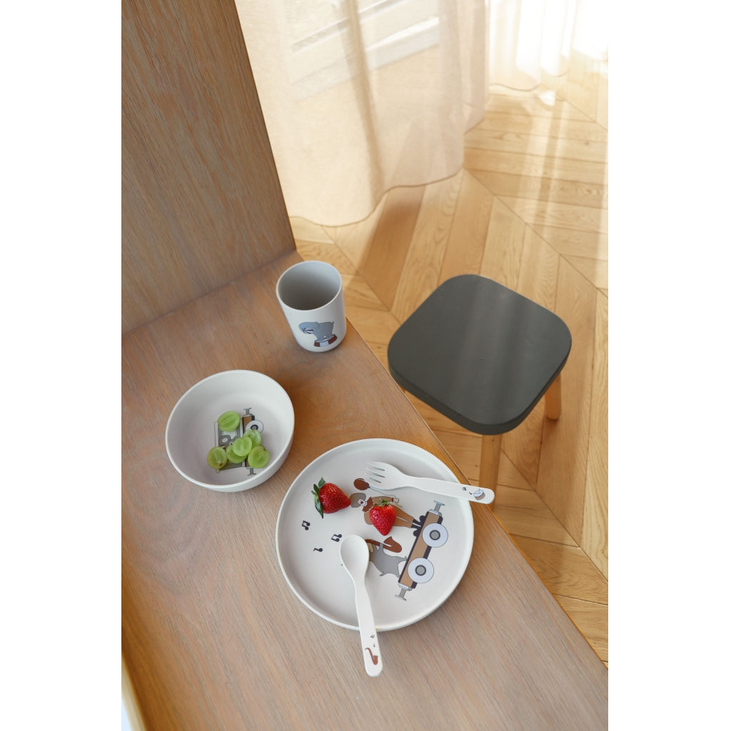 nuuroo - Dybe tallerkner - 2-pak - 100% bioplast - Cream mix