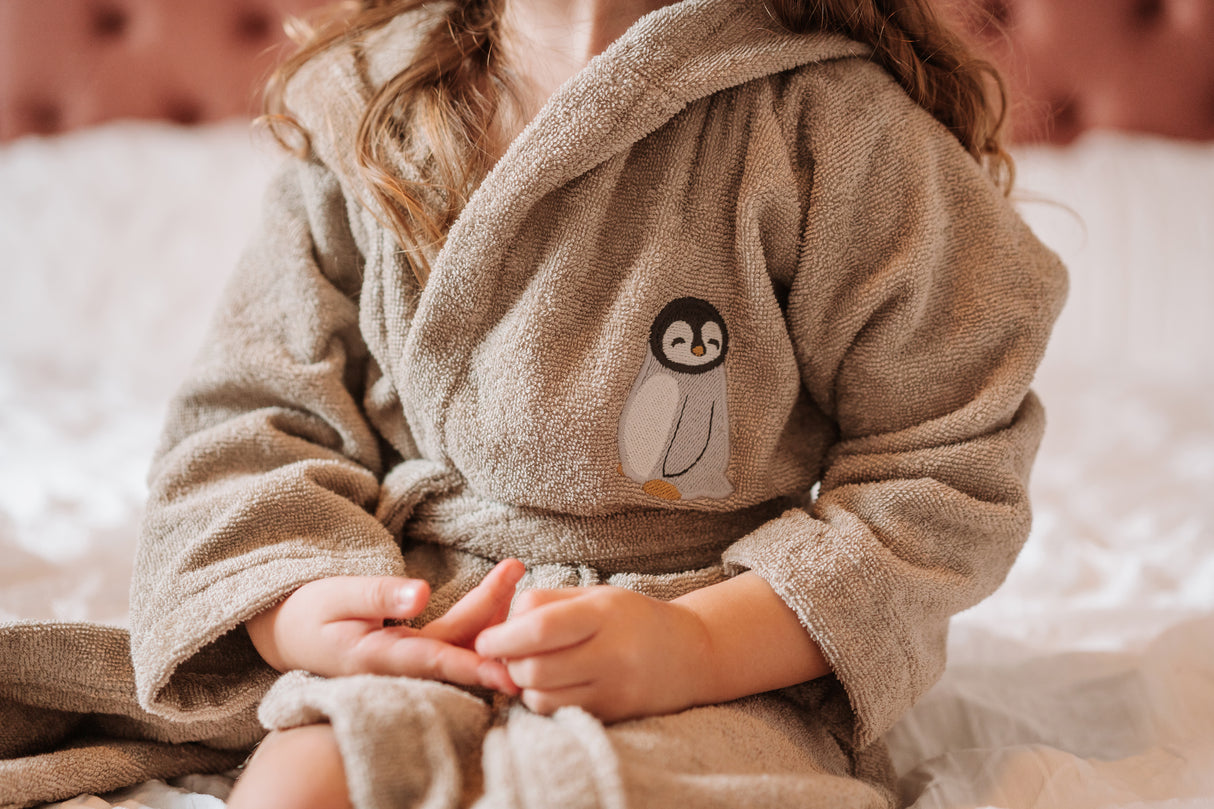 Petu Petu - Badekåbe til børn - 1-2 år - Bomuld - Pingvin