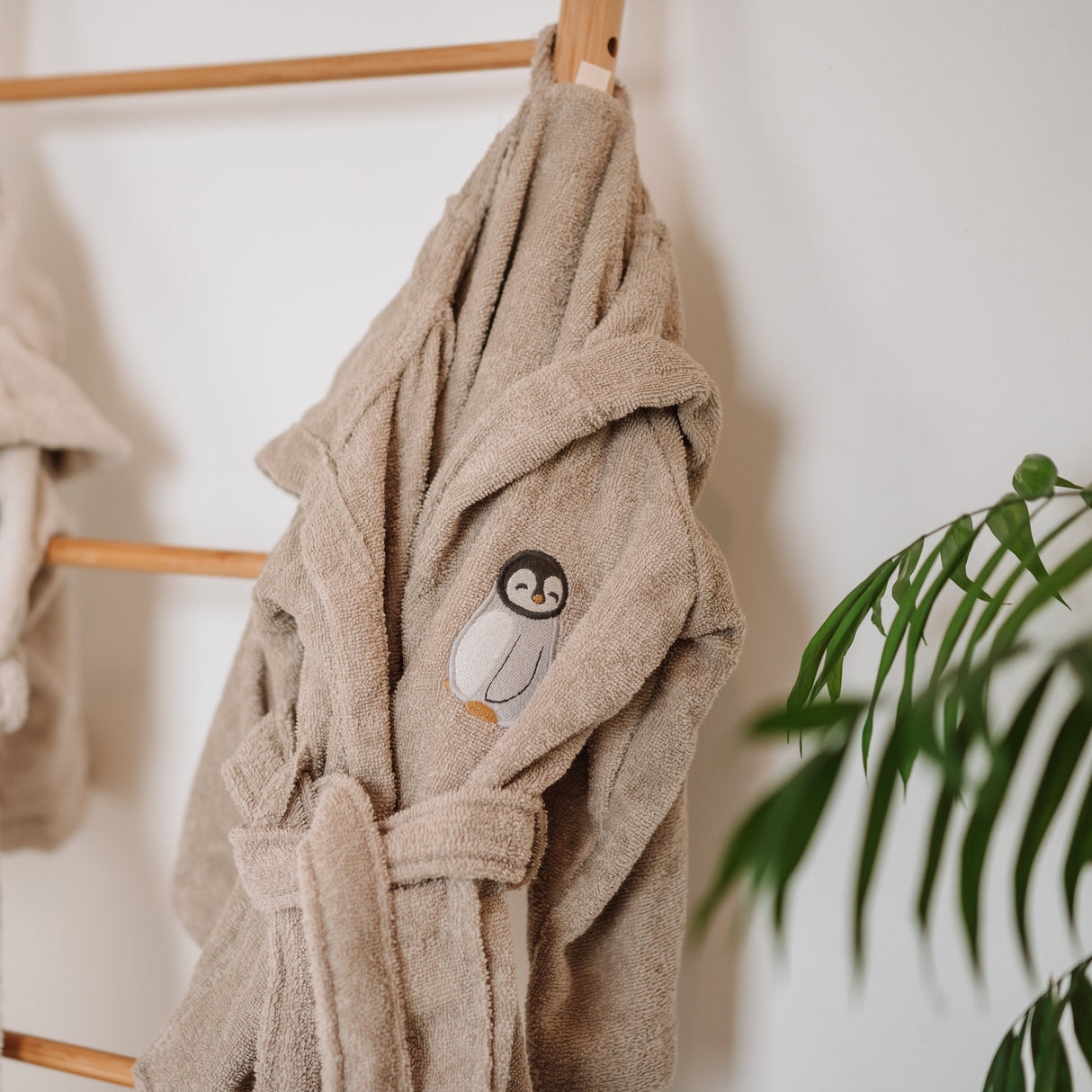 Petu Petu - Badekåbe til børn - 7-8 år - Bomuld - Pingvin