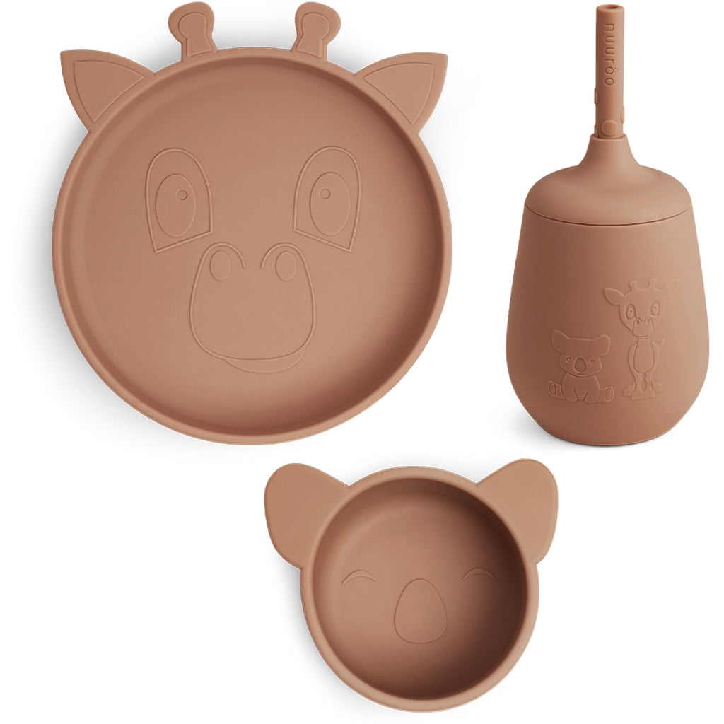 nuuroo - Silikone spisesæt - 3-pak - 100% LFGB silikone - Chocolate Malt