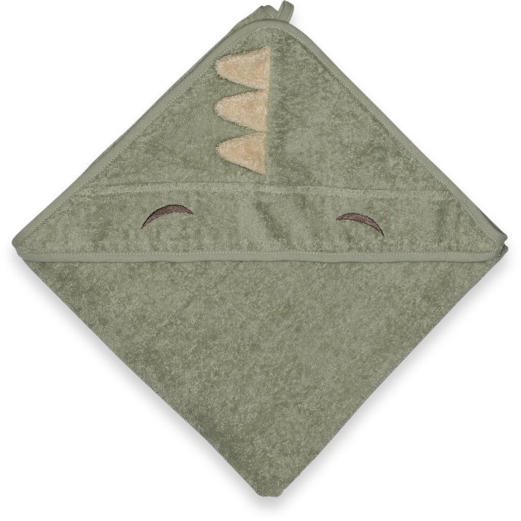 nuuroo - Baby håndklæde med hætte - 100% økologisk bomuld - Light green Dino