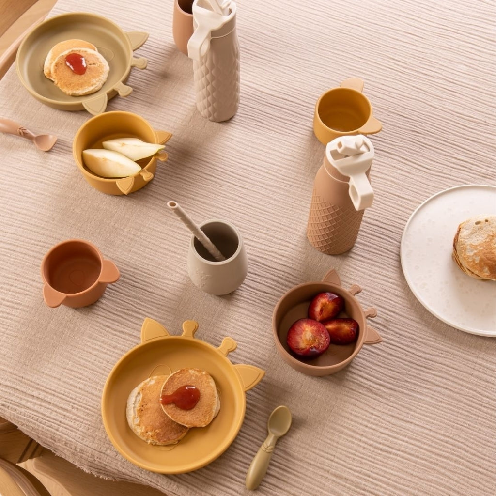 nuuroo - Silikone spisesæt - 4-pak - 100% LFGB silikone - Dusty yellow