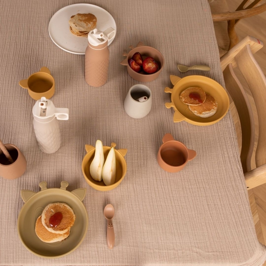 nuuroo - Silikone spisesæt - 4-pak - 100% LFGB silikone - Dusty yellow