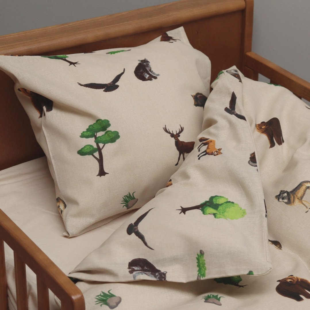 By Mats - Baby sengetøj - 100% Blødt bomuld - Forest Animal