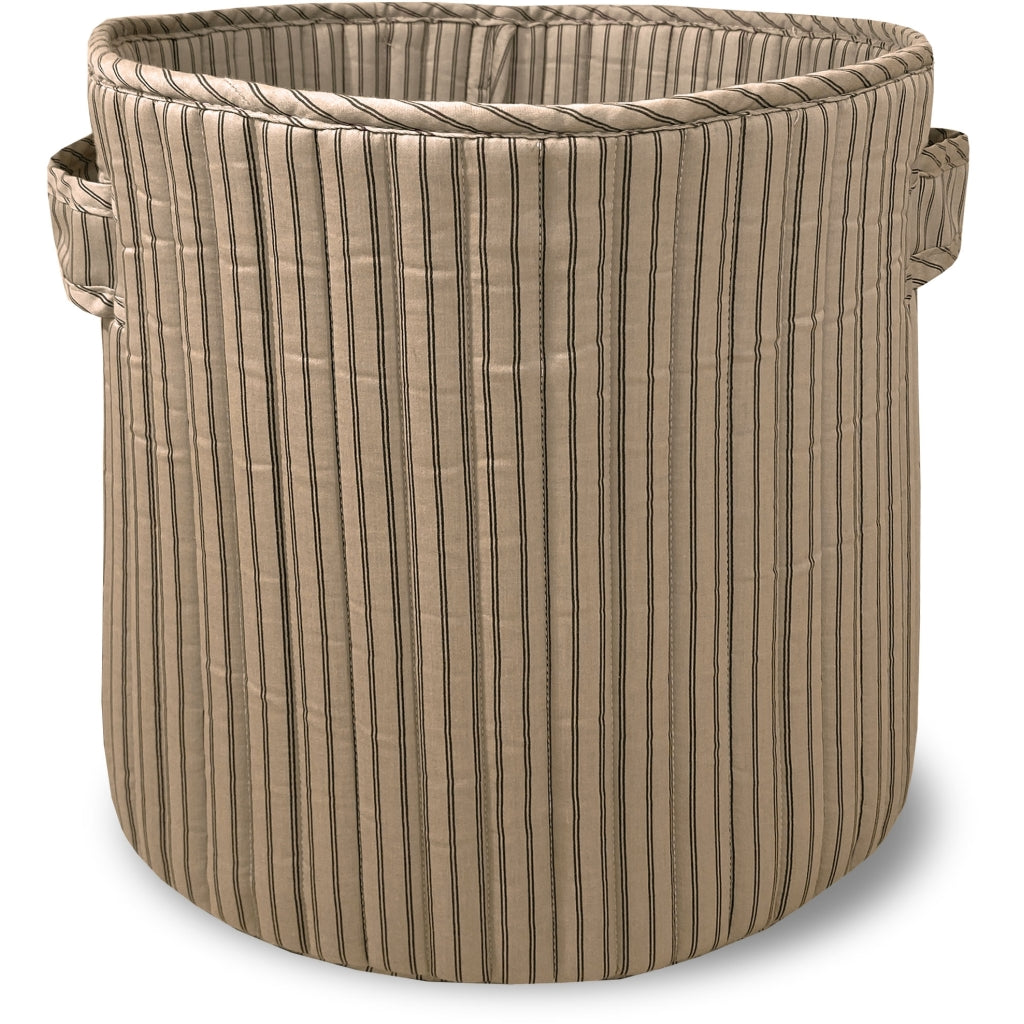 nuuroo - Quiltet opbevaringskurv - 38 cm - Økologisk bomuld - Cream stripe