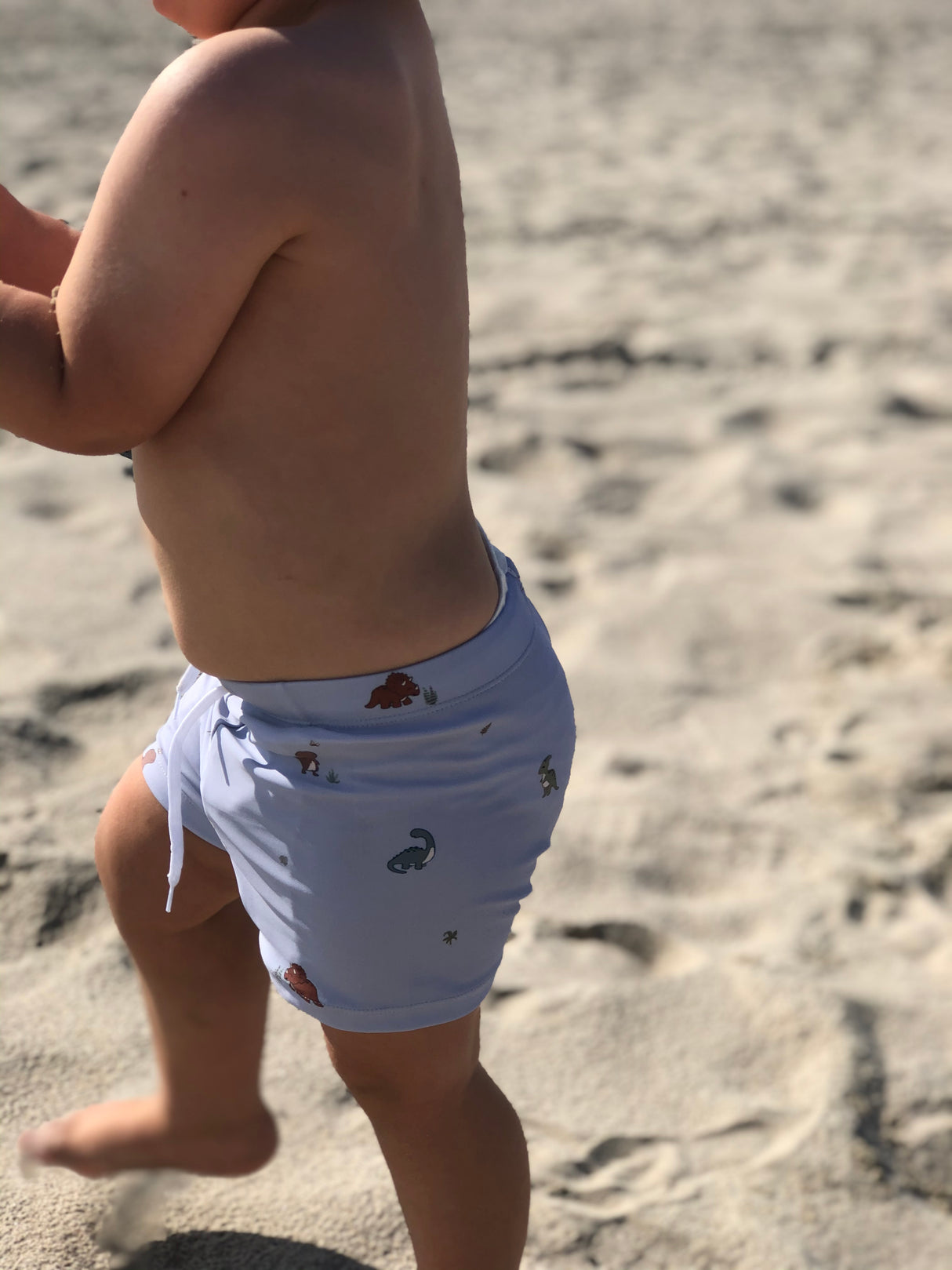 Petu Petu - Badebukser til barn - Str. 98-104 - Blå dino