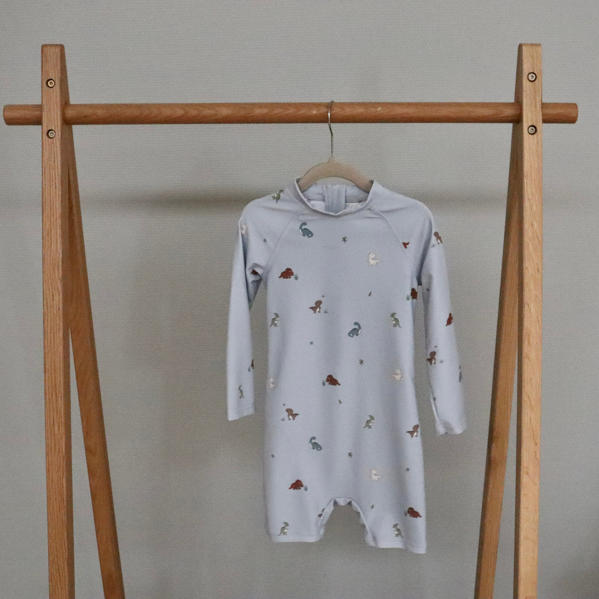 Petu Petu - Svømmedragt til børn - Str. 98-104 - Lysblå Dino