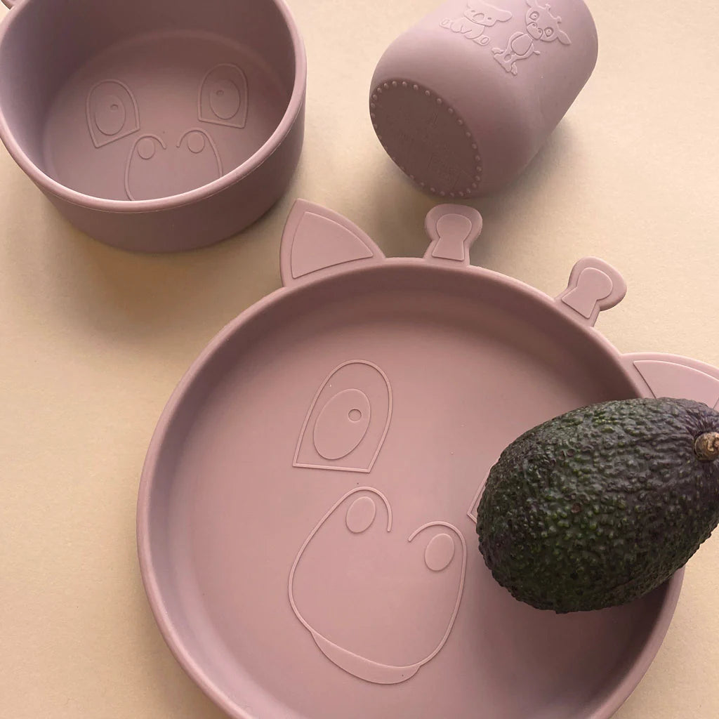 nuuroo - Silikone spisesæt - 3-pak - 100% LFGB silikone - Woodrose