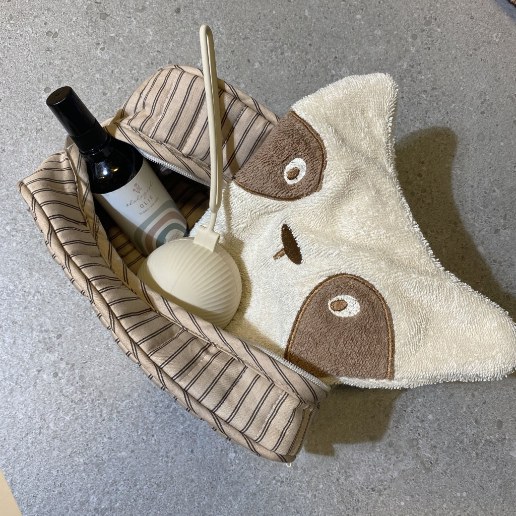 nuuroo - Toilettaske - Økologisk bomuld - 24x10 cm - Cream stripe