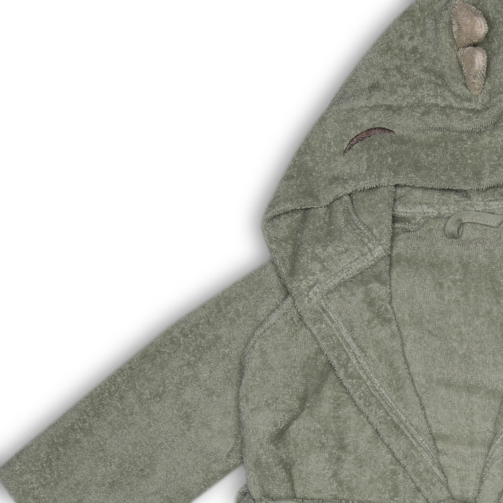 nuuroo - Frotté badekåbe til børn - 3-4 år - Økologisk bomuld - Light green dino