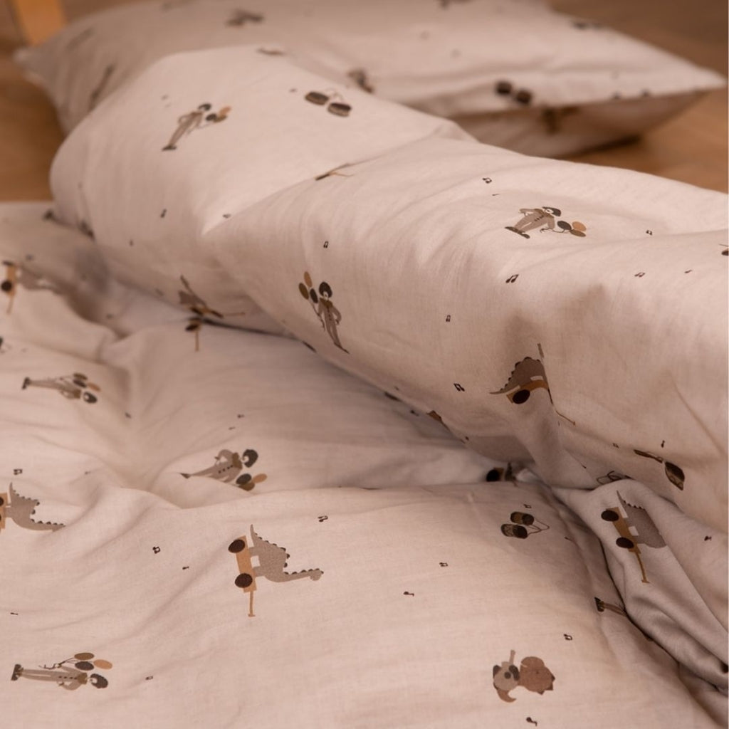 nuuroo - Senior sengetøj - 100% økologisk bomuld - Music Dino