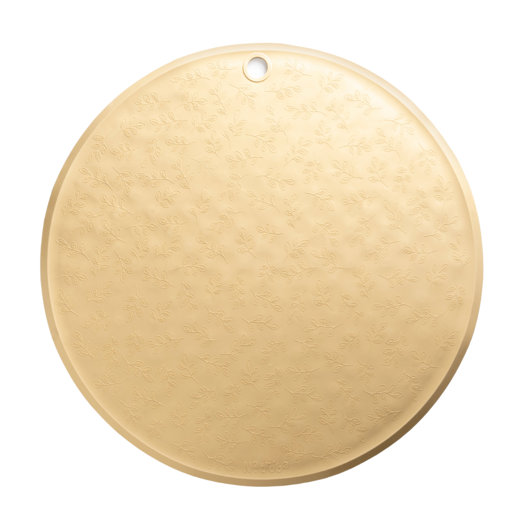 Natruba - Bademåtte med blad mønster - Ø50 cm - Gul