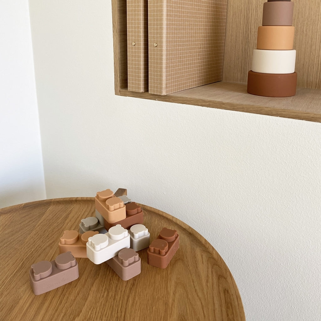 nuuroo - Byggeklodser til børn - Silikone byggeklodser- 10 stk. - Brun