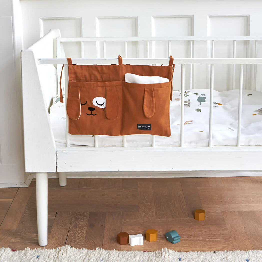 Roommate - Sengelomme - 2 lommer - Økologisk bomuld - Brun hund