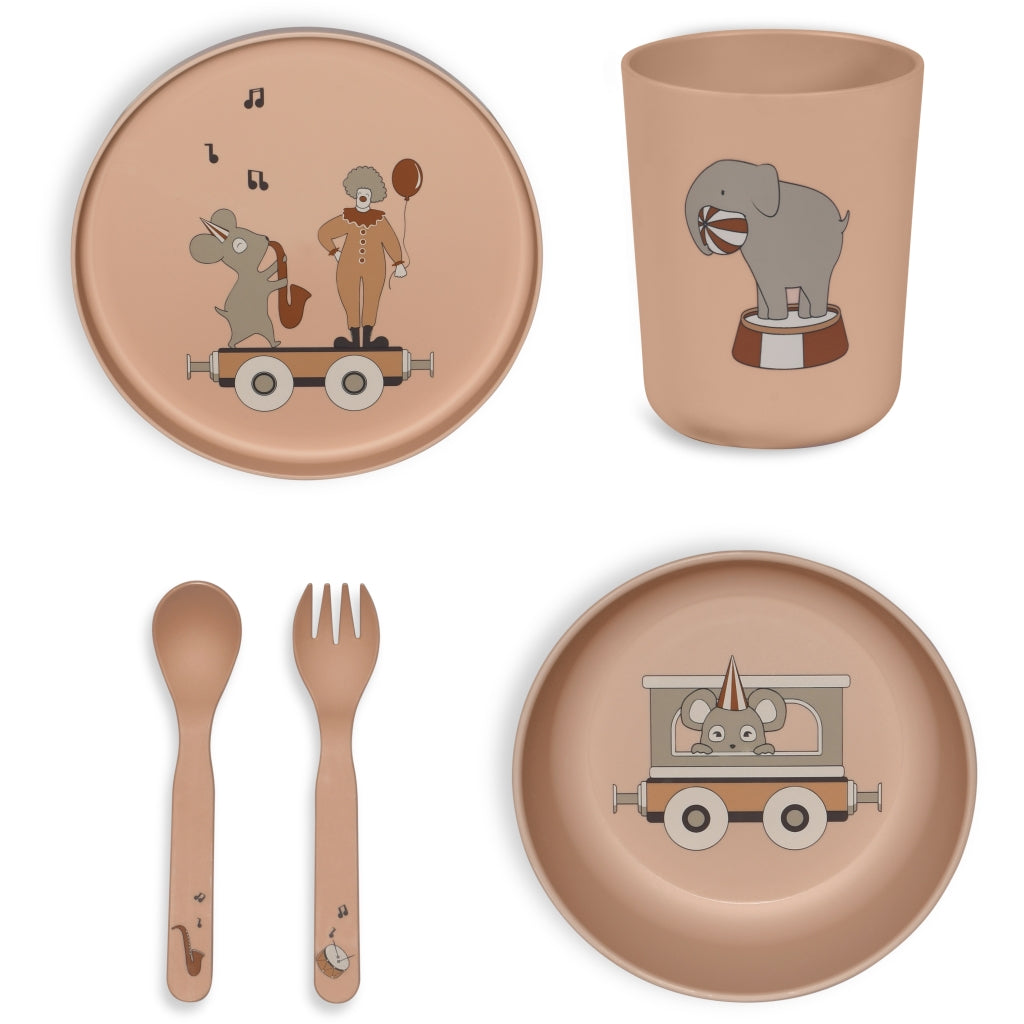 nuuroo - Spisesæt i PLA - 5-pak - 100% bioplast - Rose dust