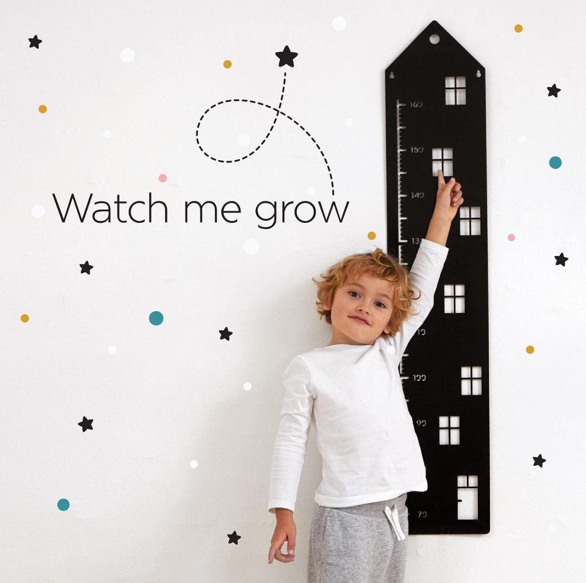 Roommate - Højdemåler til børn - Sort højhus - 22x113 cm